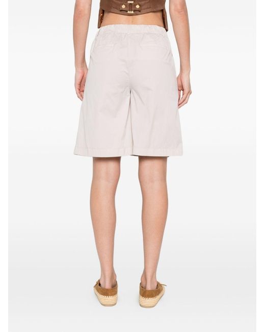 Via Masini 80 White Cotton Bermuda Shorts