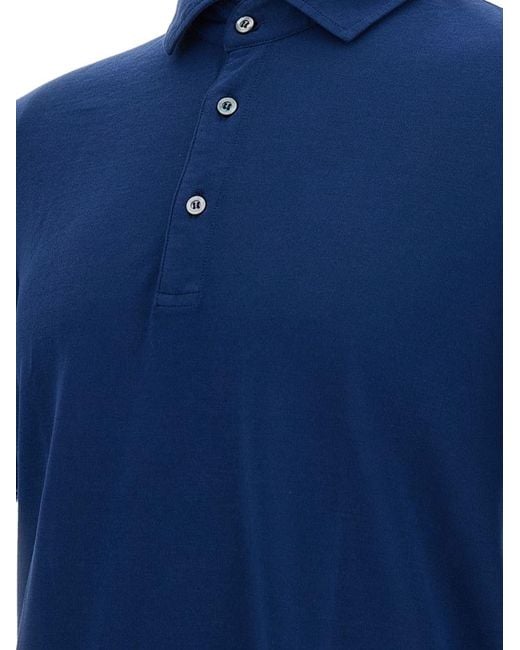 Drumohr Blue Polo Shirt With Logo for men