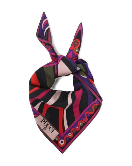 Emilio Pucci Red Printed Silk Foulard