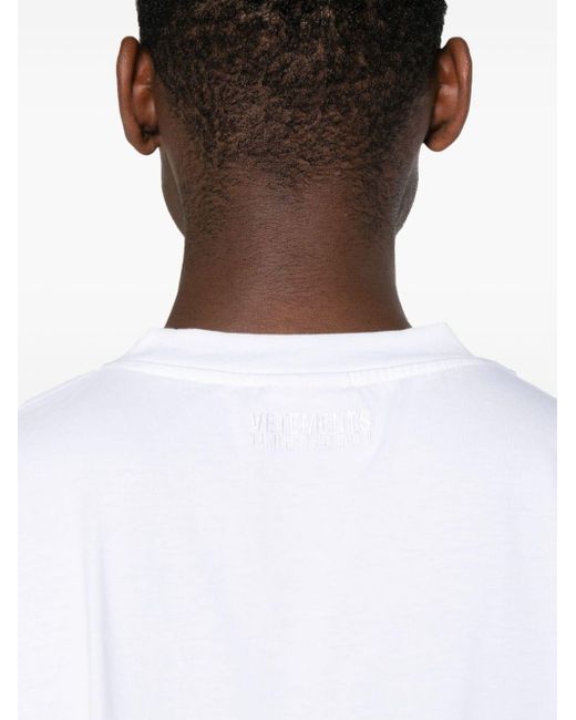 Vetements White Logo Cotton T-Shirt