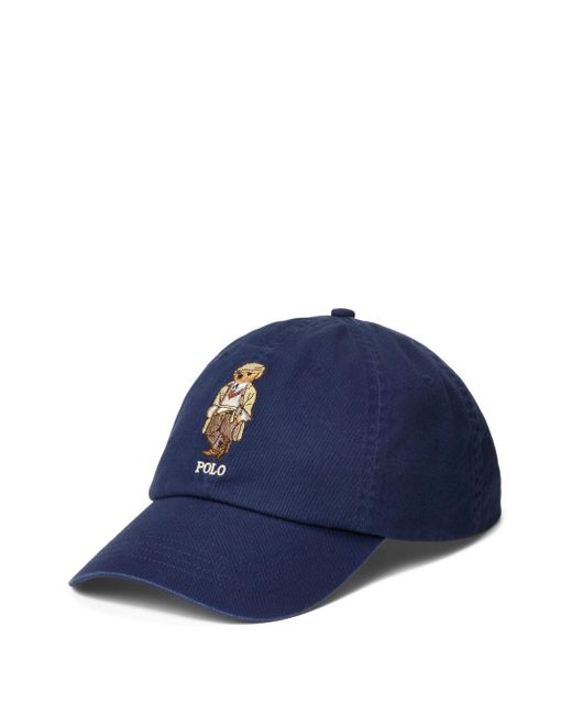 Polo Ralph Lauren Blue Hat With Teddy Bear Print for men