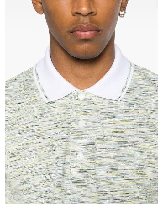 Missoni Green Tie-Dye Print Cotton Polo Shirt for men