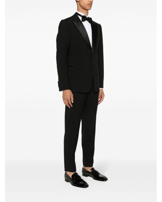Emporio Armani Black Wool Single-Breasted Suit for men