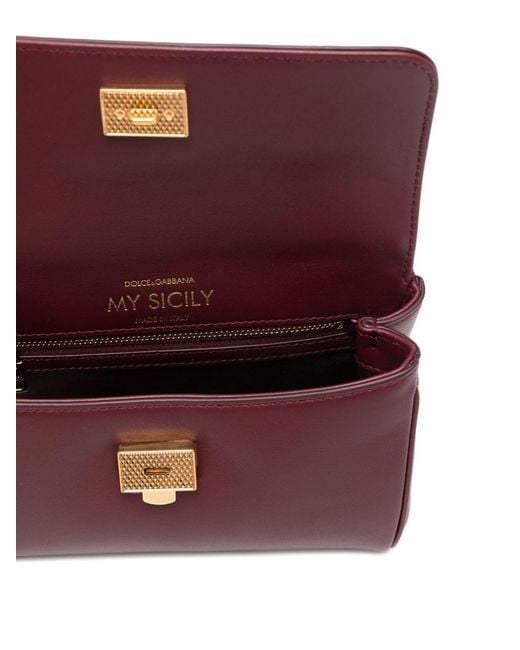 Dolce & Gabbana Purple My Sicily Mini Leather Handbag