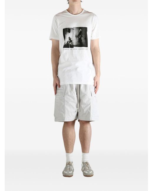 Rick Owens White Printed T-Shirt for men