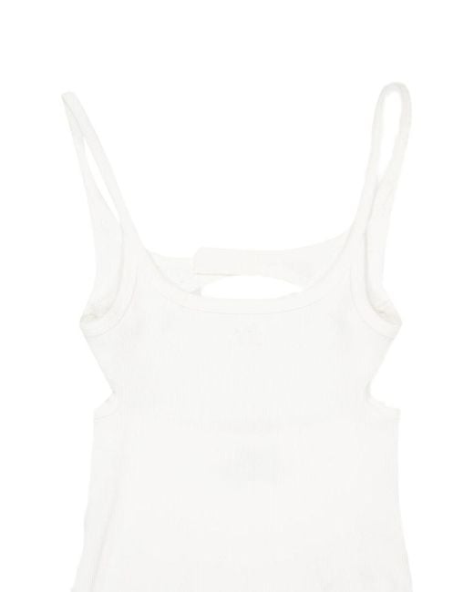 Courreges White Cotton Tank Top