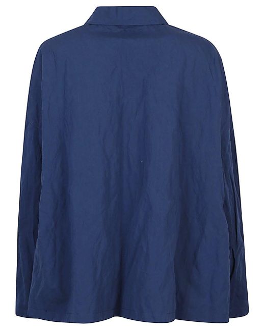 Apuntob Blue Denim Cotton Caban Jacket