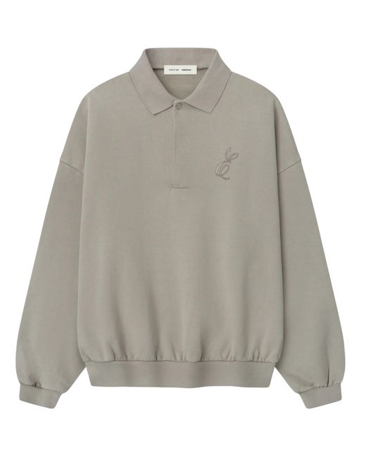 Essentials Gray Classic Fleece Polo for men
