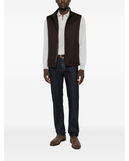 Brioni Blue Cotton And Cashmere Denim Jeans for men