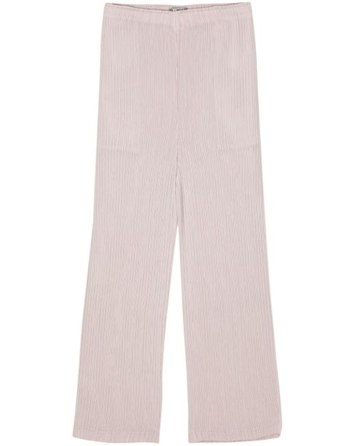 Issey Miyake Pink Hatching Plissé Trousers