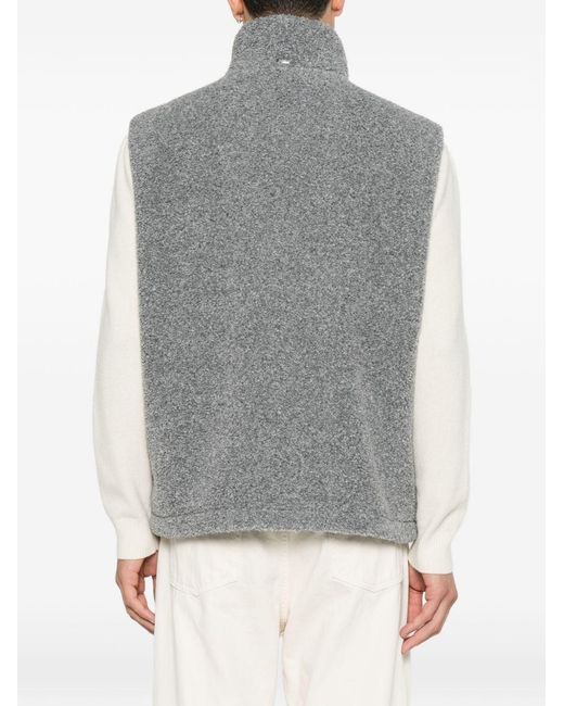Herno Gray Flannel Zipped Vest for men