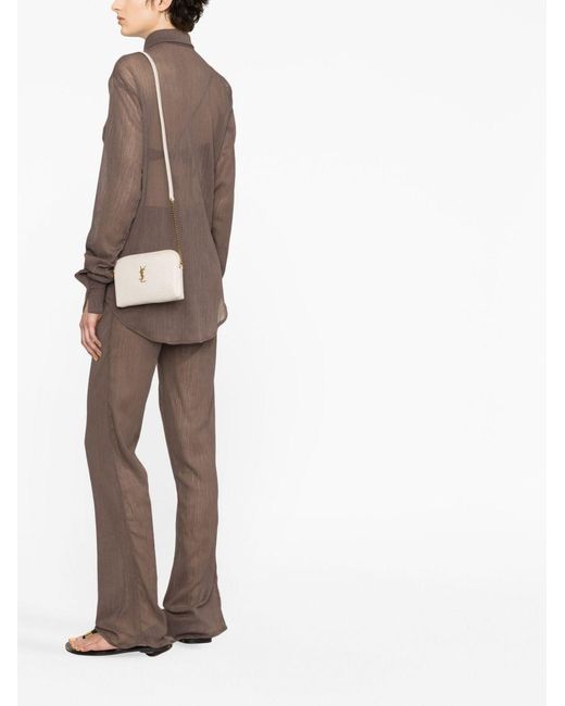 Saint Laurent Natural Gaby Mini Leather Crossbody Bag