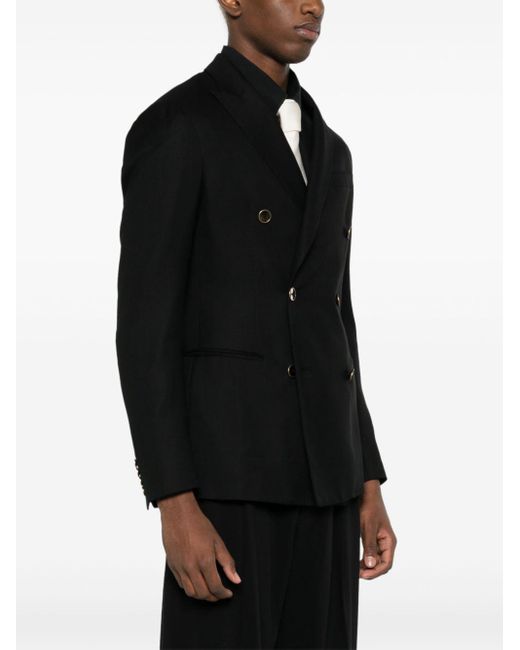 Emporio Armani Black Wool Doulbe-Breasted Blazer Jacket for men
