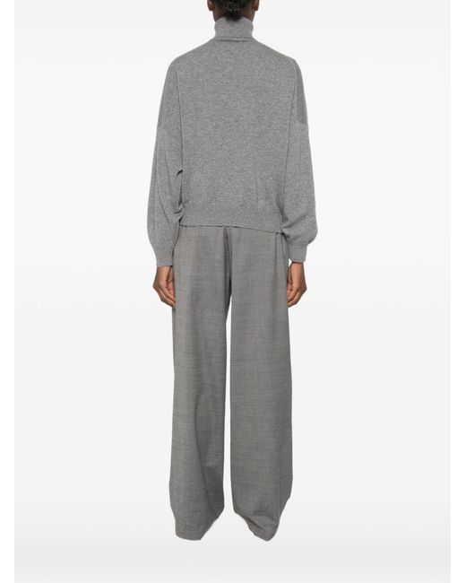 Brunello Cucinelli Gray Cashmere Turtle-Neck Sweater