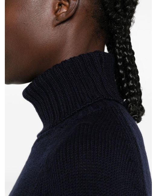 Base London Blue Wool Turtle-Neck Sweater