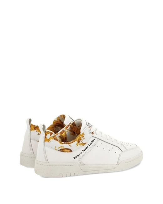 Versace Jeans Couture White Sneaker With Baroque Detail for men
