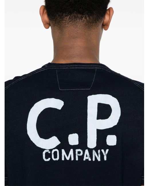 T-shirt con stampa di C P Company in Black da Uomo