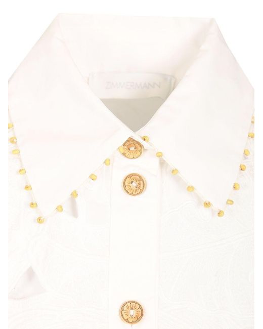 Zimmermann White Mahon Cotton Shirt