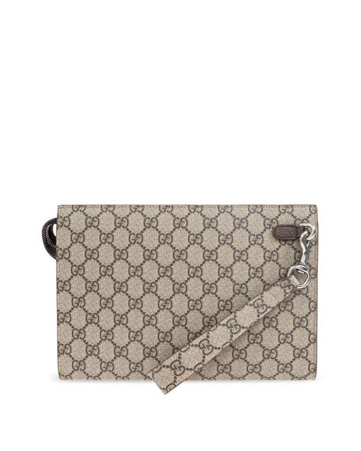 Gucci Gray Gg Zipped Pouch for men