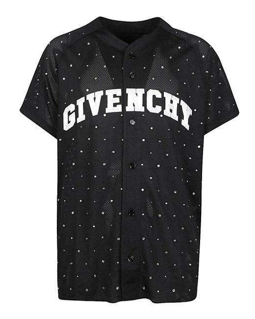 Givenchy Blue College Oversized Baseball Sweater In Mesh With Studs for men