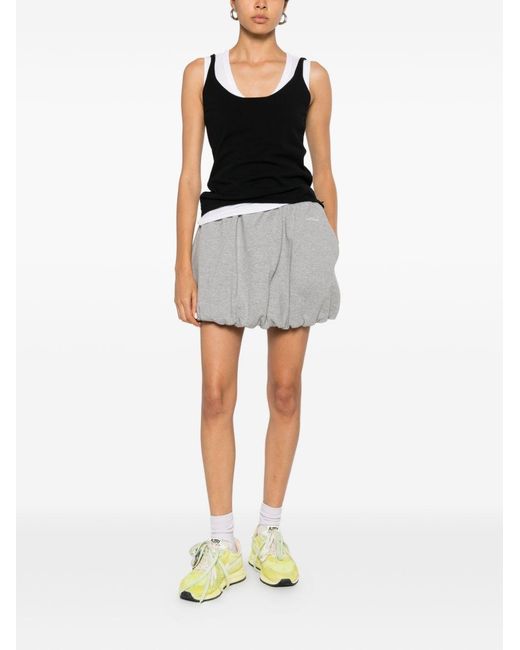 DUNST Gray Cotton Mini Skirt