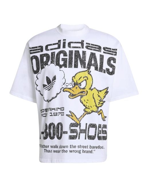 Adidas White Originals Duck Graphic T-Shirt for men