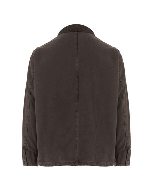 Emporio Armani Brown Cotton Caban Coat for men