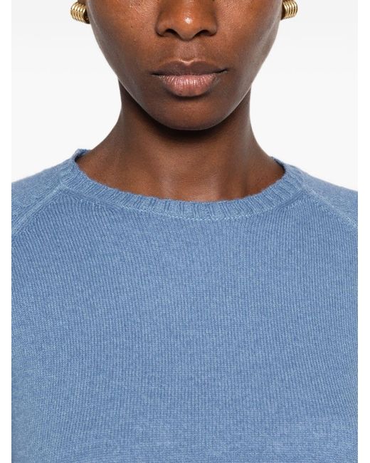 Base London Blue Wool And Cashmere Crewneck Sweater