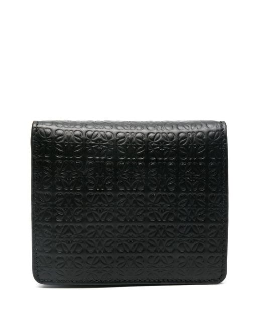 Loewe Black Repeat Embossed Leather Zip Wallet