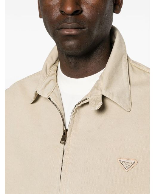 Prada Natural Denim Cotton Blouson Jacket for men