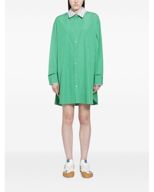 Loewe Green Cotton Chemisier Dress