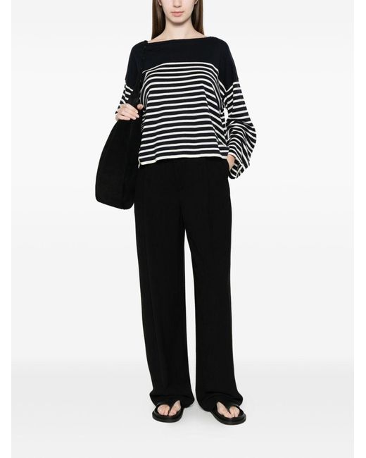 C.t. Plage Black Striped Cotton Sweater