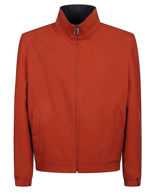 Brioni Red Silk Blouson Jacket for men