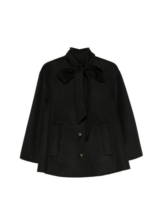 Zimmermann Black Valiant Wool Blend Coat