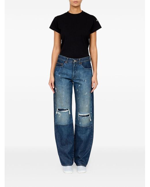 MM6 by Maison Margiela Blue Barrel Denim Cotton Jeans