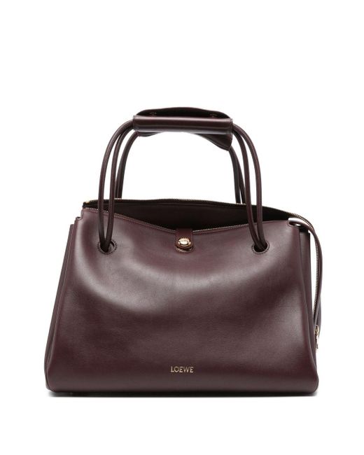 Loewe Purple Madrid Large Leather Handbag