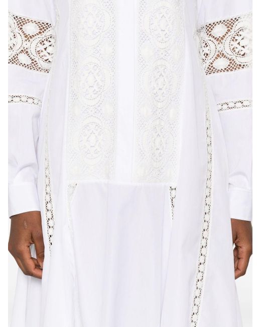 Loewe White Cotton Chemisier Dress