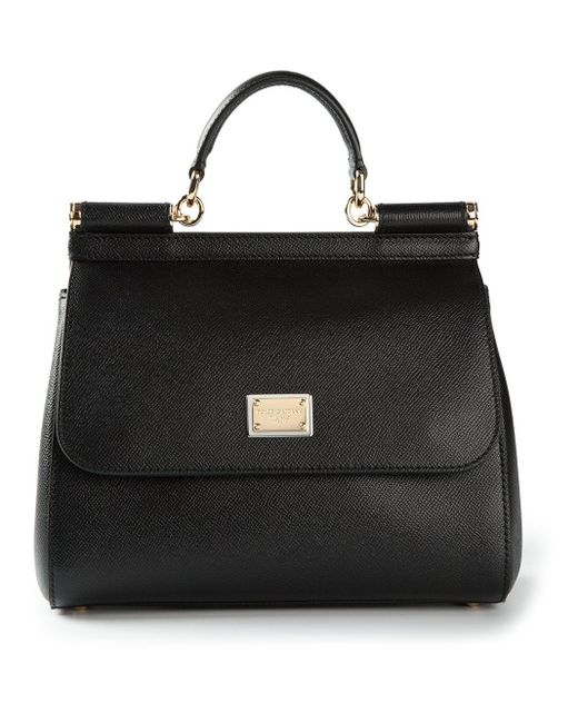Dolce & Gabbana Black Sicily Large Leather Handbag