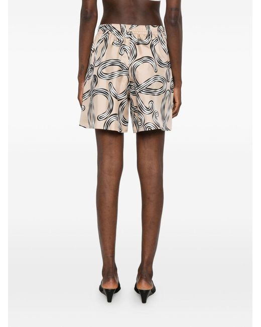 Loewe White Paula's Ibiza Printed Silk Shorts