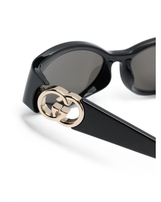 Gucci Gray Oval-frame Sunglasses