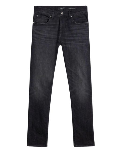 7 For All Mankind Blue Stretch Cigarette Trousers for men