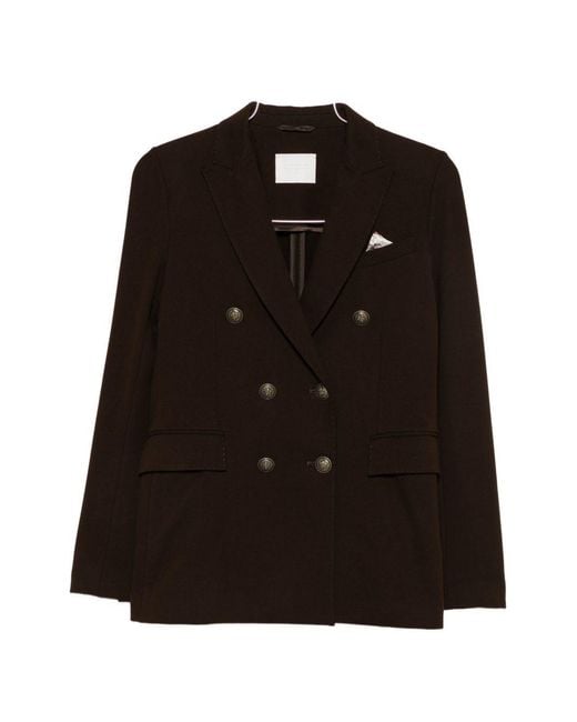 Circolo 1901 Black Cotton Double-Breasted Jacket