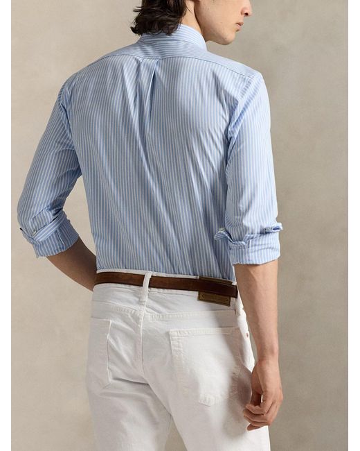 Polo Ralph Lauren Blue Striped Logo Shirt for men