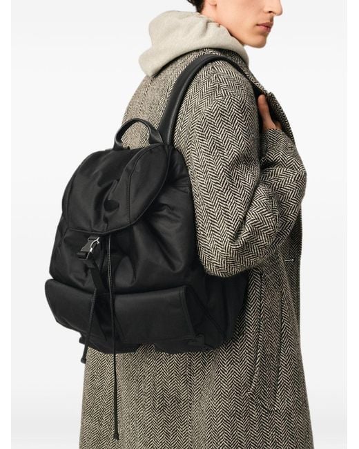 AMI Black Marcel Nylon Backpack for men