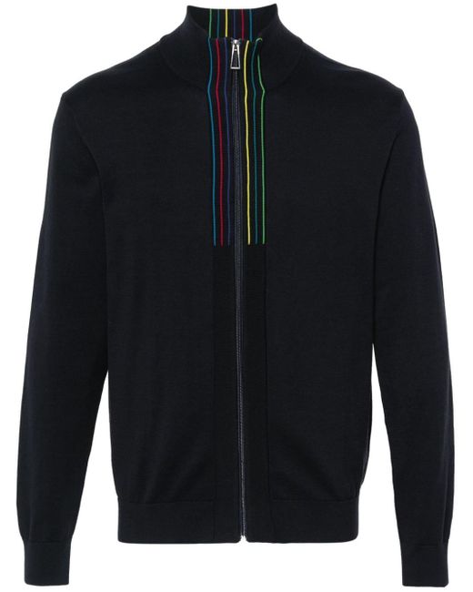 PS by Paul Smith Blue Stripe-detail Cardigan for men