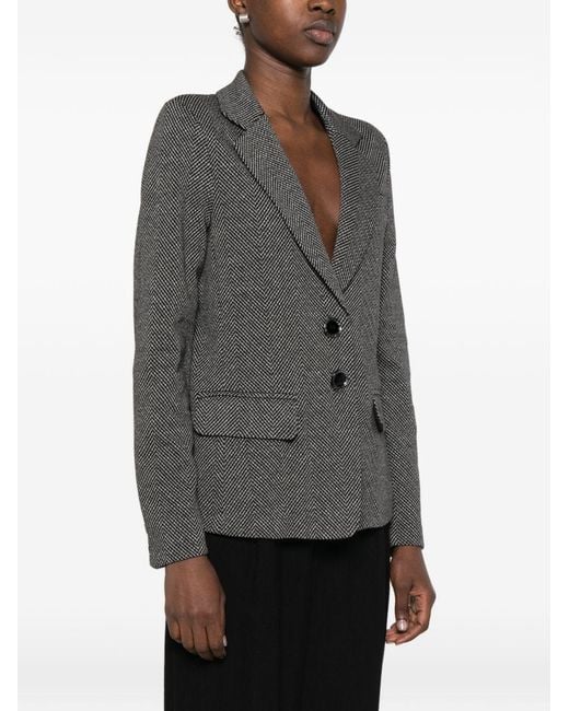 Emporio Armani Gray Cotton Single-Breasted Jacket