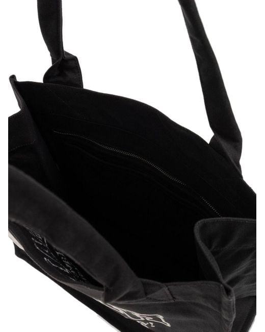 Ganni Black Recycled Cotton Large Tote Bag