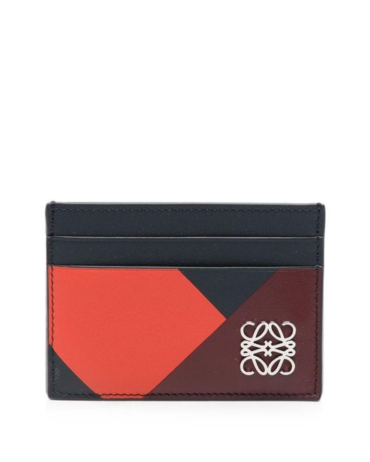Loewe Red Anagram Leather Card Case