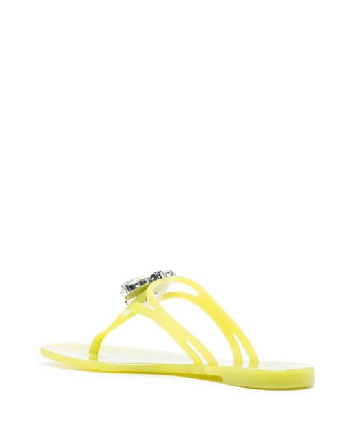 Casadei Yellow Jelly Thong Sandals