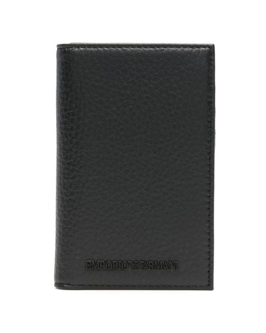 Emporio Armani Black Bi-fold Leather Cardholder for men